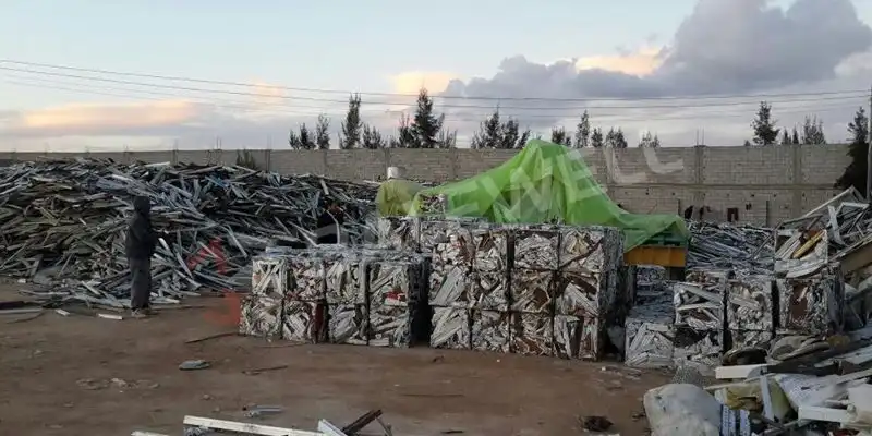 bales in scrap yard from China steel baler