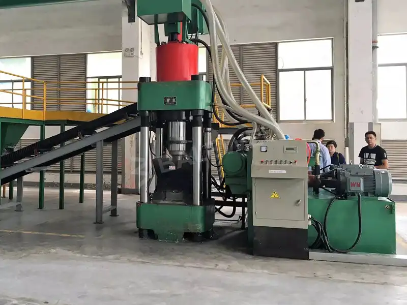 metal briquetting press in customer site