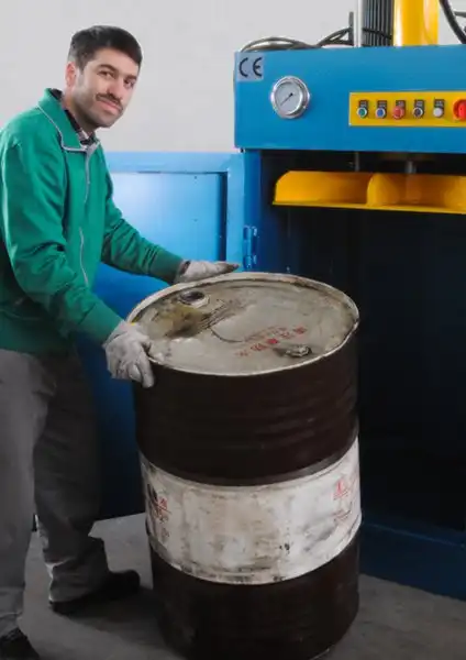 metal drum compactor working onsite